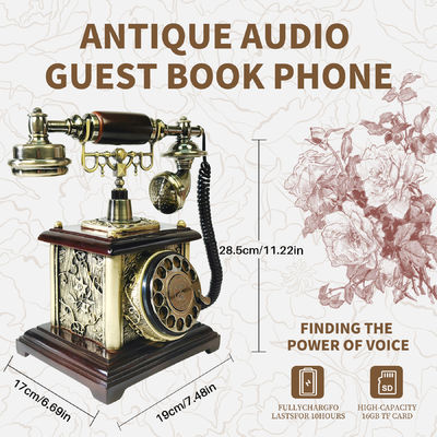 Nowoczesny telefon ślubny, książka gościnna, elegancki Diy Audio, książka gościnna dla serdecznych wiadomości.