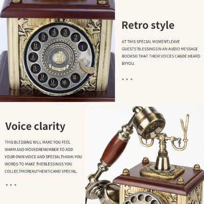 Brązowy Vintage Gościnnie Telefon Listy głosowej Ślubne Gościnnie W stylu europejskim Plastikowy budynek
