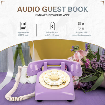 Vintage Audio Guest Book Telefon Unikalny nagrywacz wiadomości głosowych 10 godzin