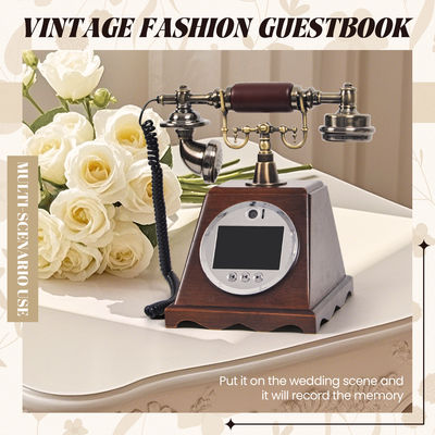 Zindywidualizowany Retro Wedding Audio Video Guestbook ABS Plastic Banquet Party Gość Błogosławieństwo Sign-In Book